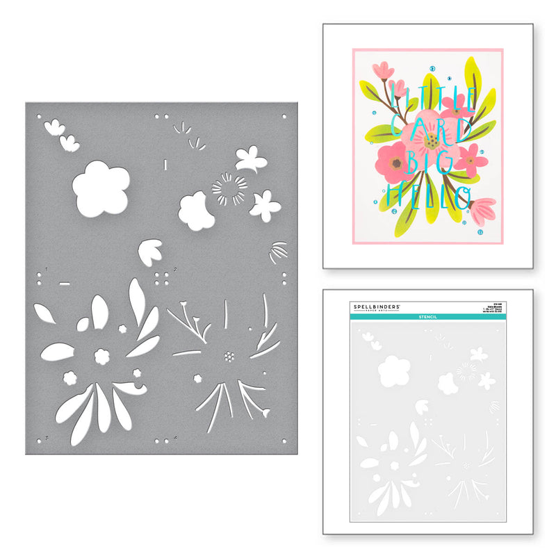 Spellbinders Stencil Set - Hello Blooms, STN-063