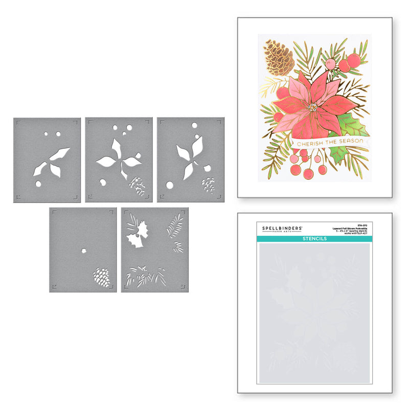 Spellbinders - Glimmer Full Bloom Poinsettia Hot Foil Plate & Stencil Bundle, BD-0774