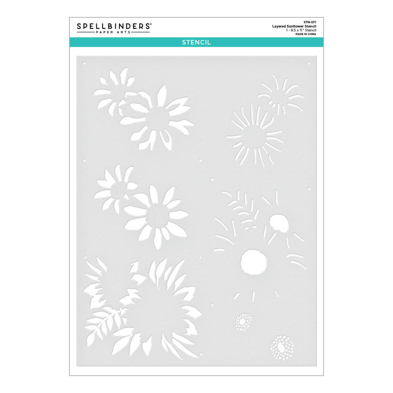 Spellbinders Layering Stencil Set - Layered Sunflower, STN-071