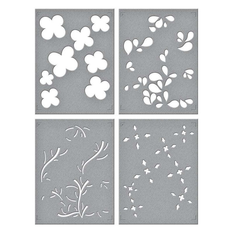 Spellbinders Layering Stencil Set - Blossoming Flowers Layered, STN-075