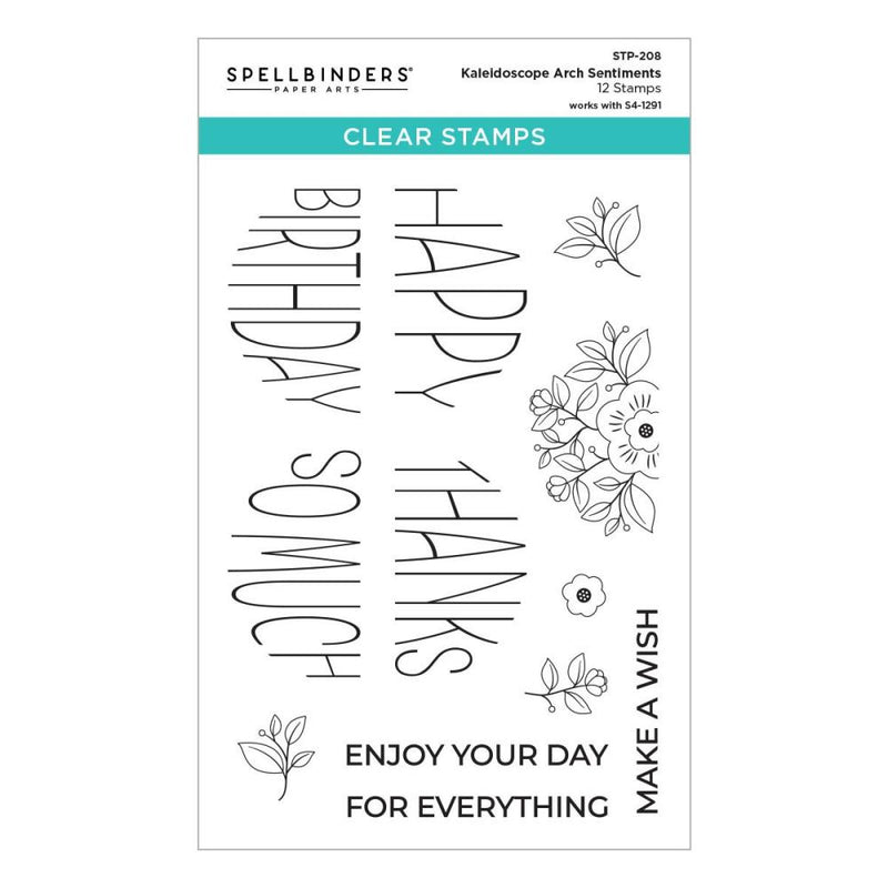 Spellbinders Clear Stamp Set - Kaleidoscope Arch Sentiments, STP-208