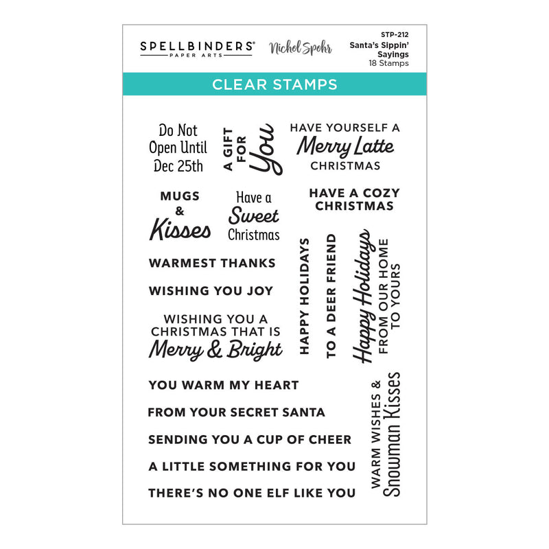 Spellbinders Clear Stamp Set - Santa's Sippin' Sayings, STP-212 by: Nichol Sphor