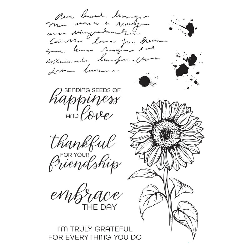 Spellbinders Clear Stamp Set - Sunflower Greetings, STP-213