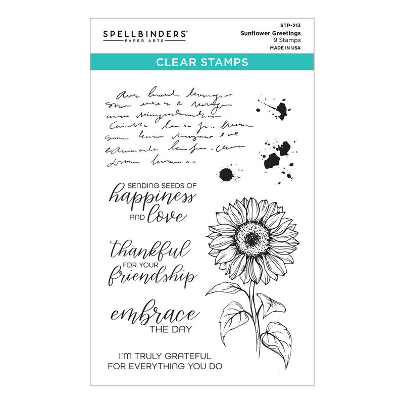 Spellbinders Clear Stamp Set - Sunflower Greetings, STP-213