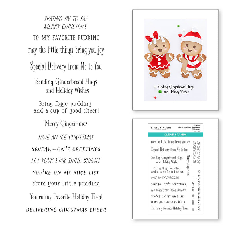 Spellbinders Clear Stamp Set - Dancin' Christmas Sentiments, STP-216