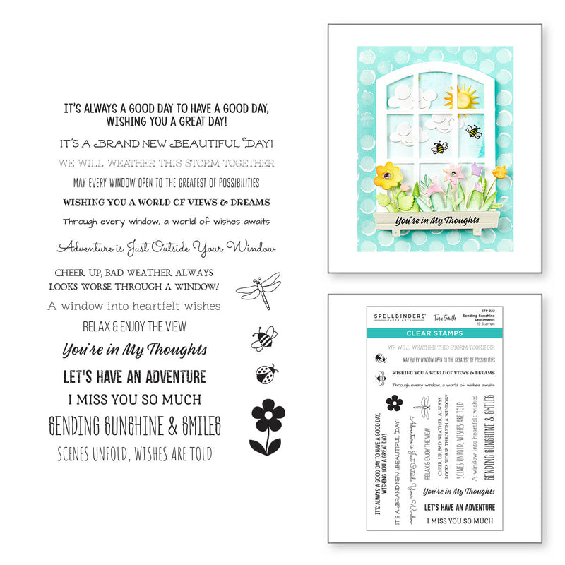 Spellbinders Clear Stamp Set - Sending Sunshine Sentiments, STP-222 by: Tina Smith