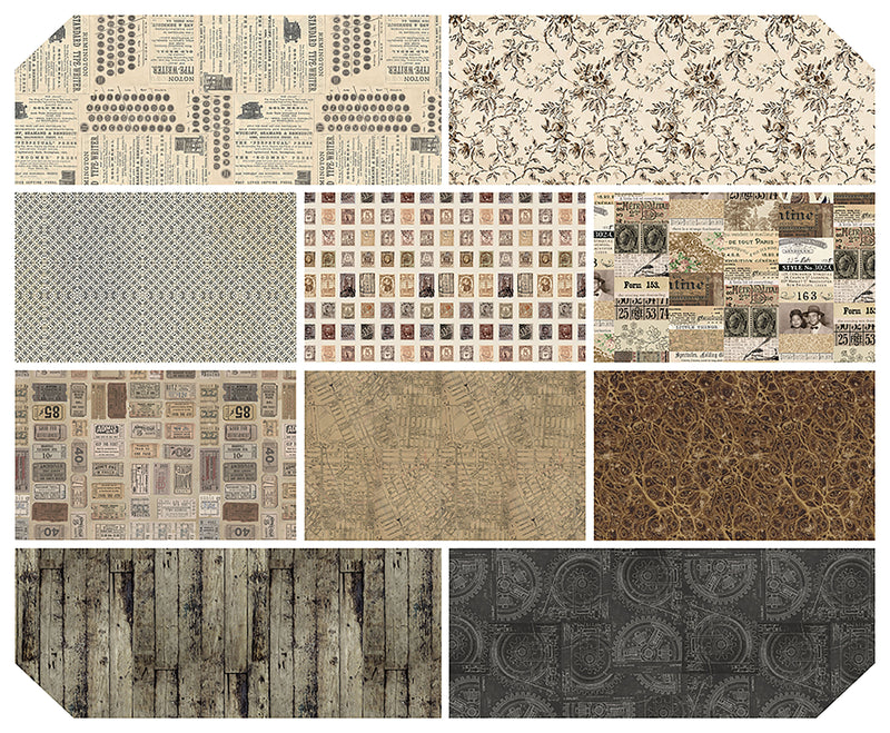 Coming Soon - Free Spirit - Eclectic Elements Palette Neutral FQ Bundle/10, by Tim Holtz