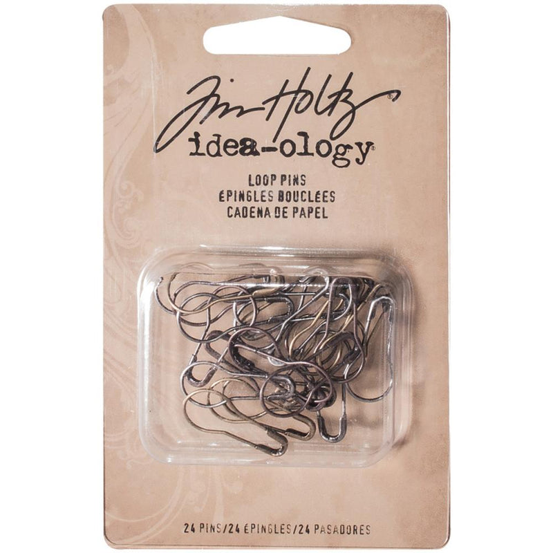 Tim Holtz Idea-Ology Metal Loop Pins 1" 24/Pkg, TH93200