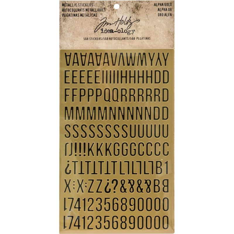 *Tim Holtz Idea-ology Metallic Stickers - Alpha Gold, TH93560  Retired