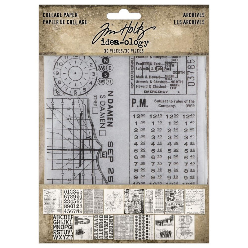 Tim Holtz Idea-ology - Collage Paper - Archives, TH94366 2024