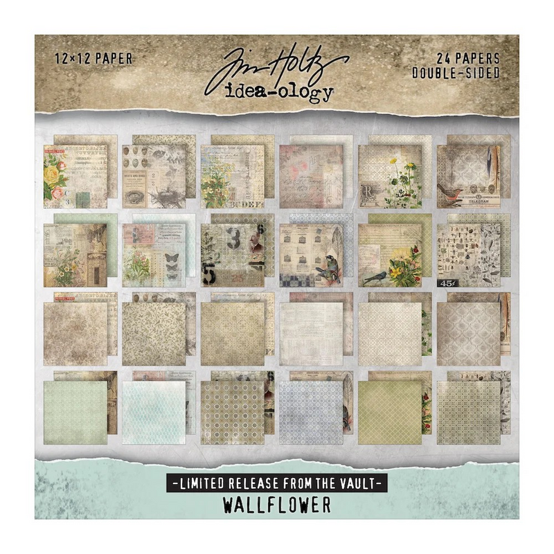 Coming Soon - Tim Holtz Paper Stash 2025 Vault Release 12"X12" - Wallflower, TH94421