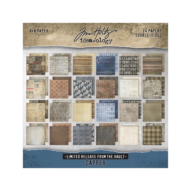 Coming Soon - Tim Holtz Paper Stash 2025 Vault Release 8"X8" - Dapper, TH94428