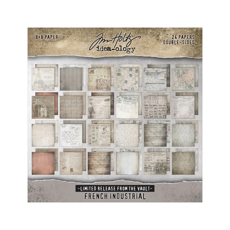 Coming Soon - Tim Holtz Paper Stash 2025 Vault Release 8"X8" - French Industrial, TH94429