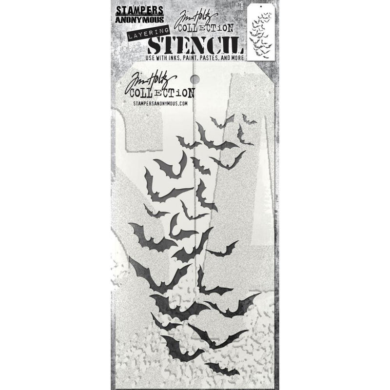 Stampers Anonymous Layering Stencil - Batty, THS184 by: Tim Holtz