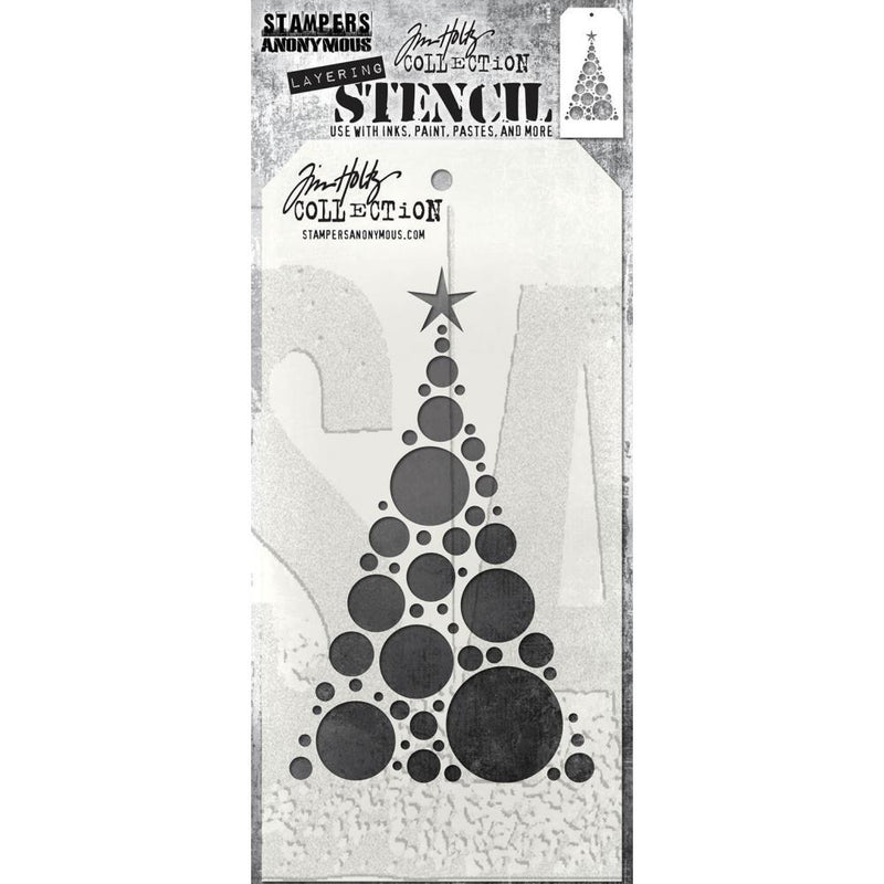 Stampers Anonymous Layering Stencil - Madern Tree, THS187 by: Tim Holtz