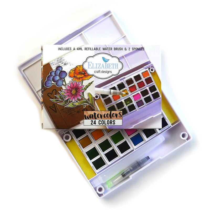 AS IS - Elizabeth Craft Designs Watercolor Palette 24ct, WC01*