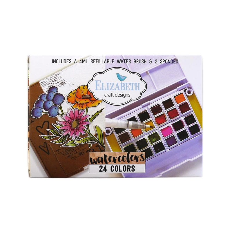 AS IS - Elizabeth Craft Designs Watercolor Palette 24ct, WC01*