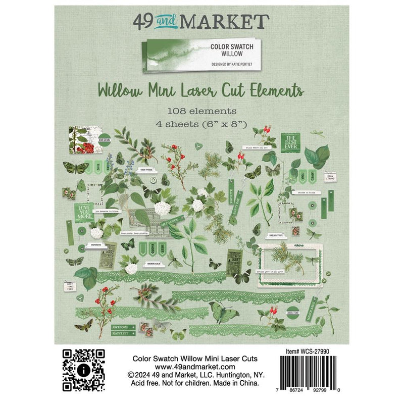 49 & Market Mini Laser Cut Elements - Color Swatch: Willow, WCS-27990