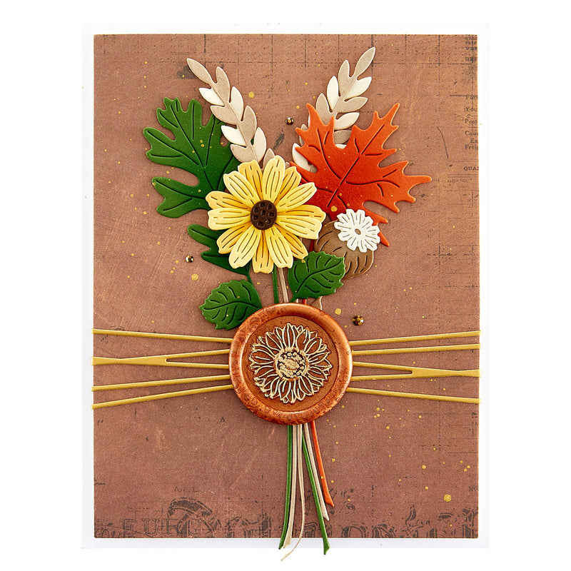 Spellbinders Brass Wax Seal with Handle - Sunflower, WS-065