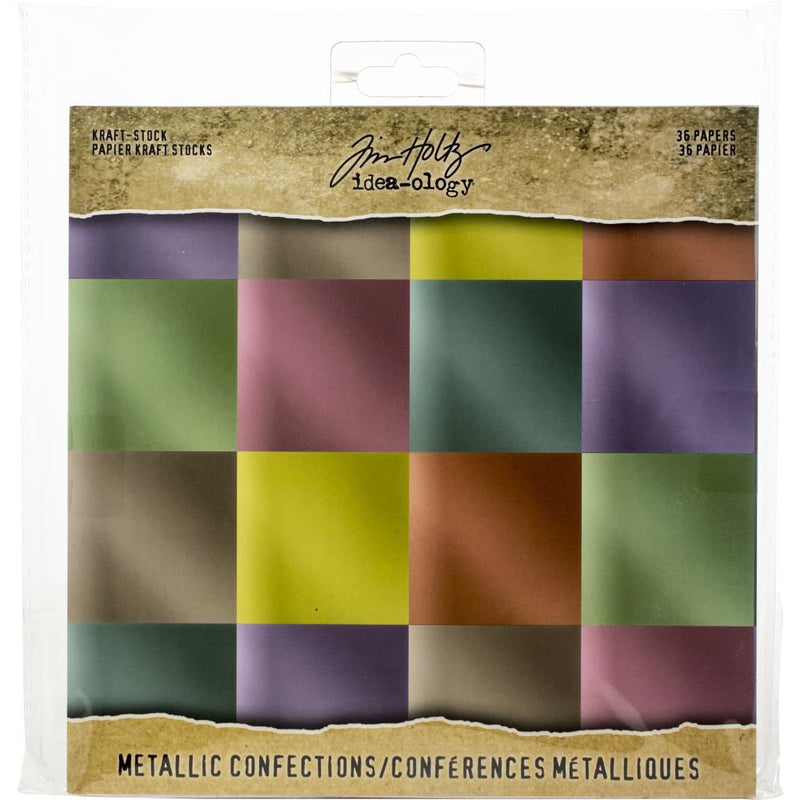 Tim Holtz Idea-Ology Kraft-stock Metallic Confections, 8"X8" 36/Pc, TH93784, Retired