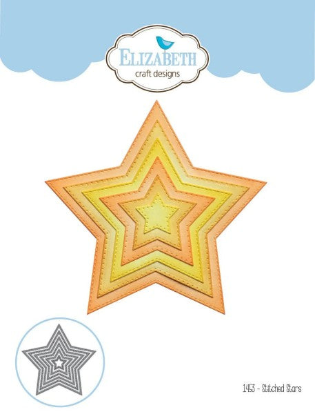 Elizabeth Craft Designs Die Set- Stitched Stars, 1453