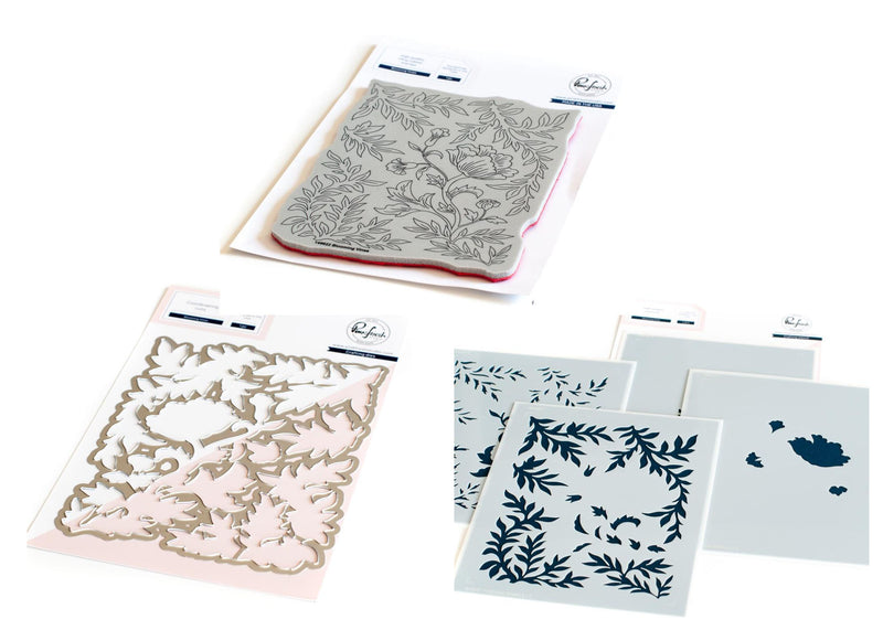 Pinkfresh Studio Cling Stamp, Die & Stencil Sets - Blooming Vines, 149822/149922/150022