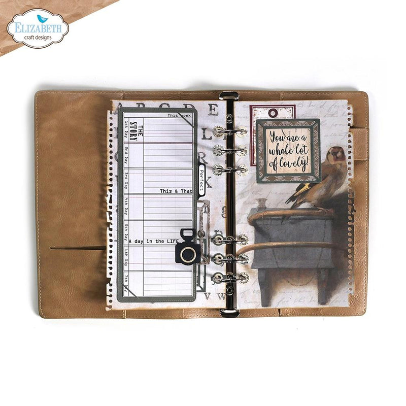 Elizabeth Craft Designs Dies - Planner Essentials 39 - Torn Paper Page w/Frames, 1865