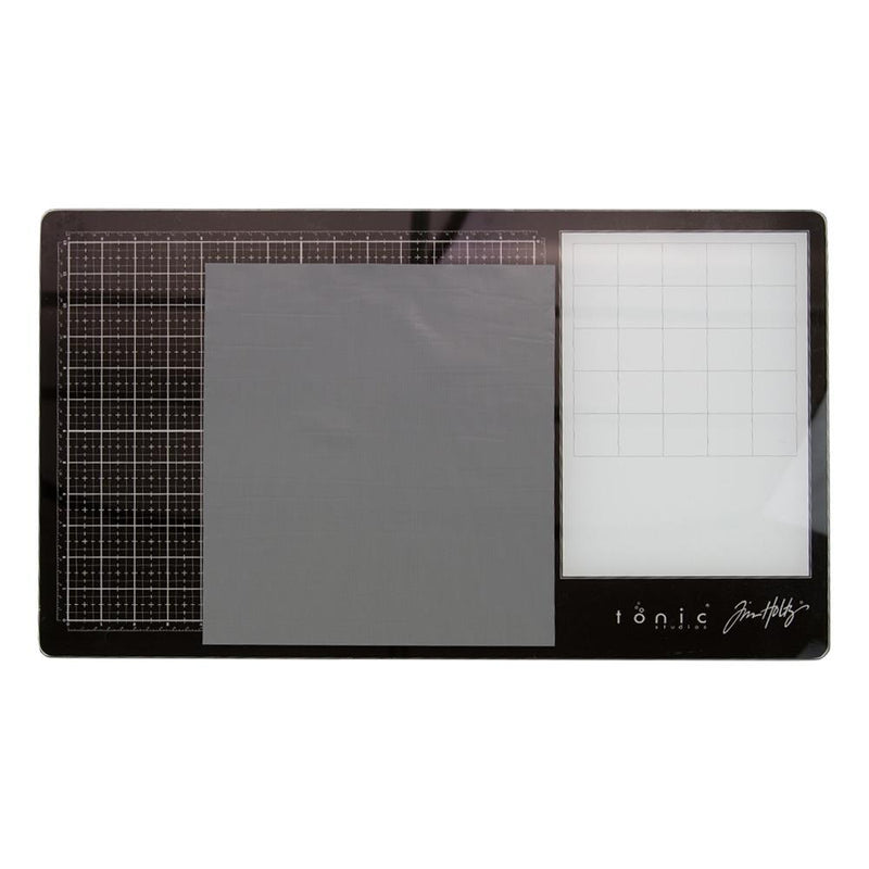 Tim Holtz - Media Grip Mat 10.5"X12" - Grey, 4633E