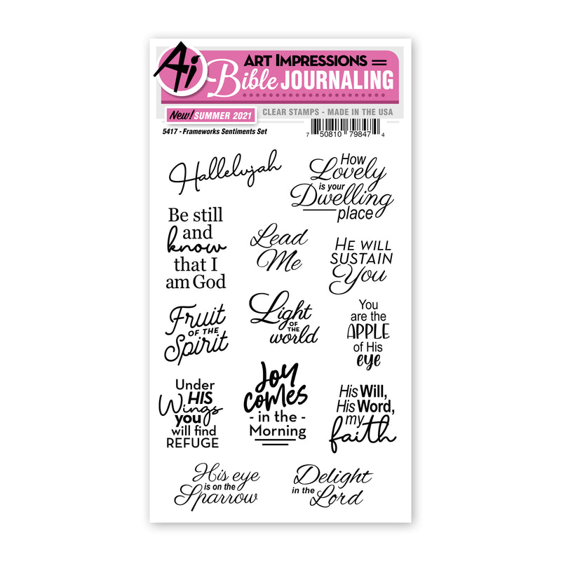 Art Impressions Bible Journaling - Frameworks Sentiments Stamp Set 1, 5417