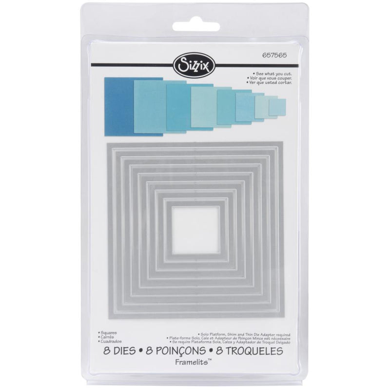 Sizzix Framelits Die Set 8PK - Squares, 657565