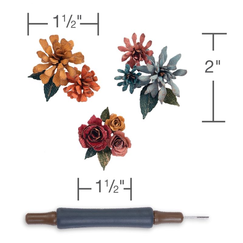 Sizzix Thinlits Die Set - Tiny Tattered Florals w/Quilling Tool, 660227 by: Tim Holtz