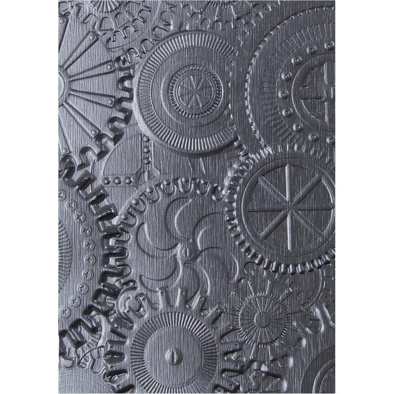 Sizzix 3-D Texture Fades Embossing Folder - Mechanics, 662715 by: Tim Holtz