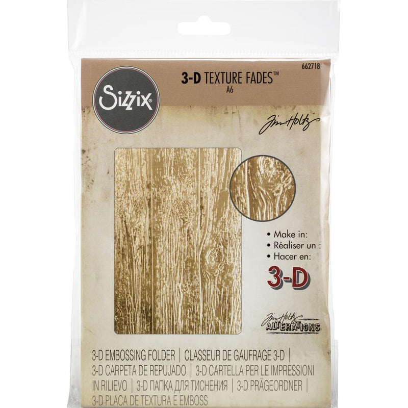 Sizzix - 3-D Texture Fades Embossing Folder - Lumber, 662718 by: Tim Holtz