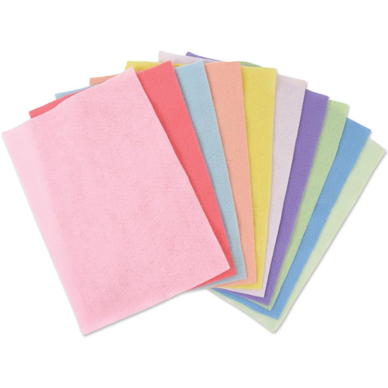 Sizzix Surfacez - Felt, 8 1/4" x 11 3/4", 10 Pastel Colors, 10Pc, 663022