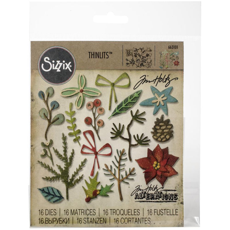 Sizzix Thinlits Die Set - Funky Festive 16Pc, 663101 by: Tim Holtz