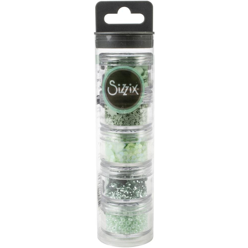 Sizzix - Making Essential Sequins & Beads 5/Pc - Green Tea, 663866