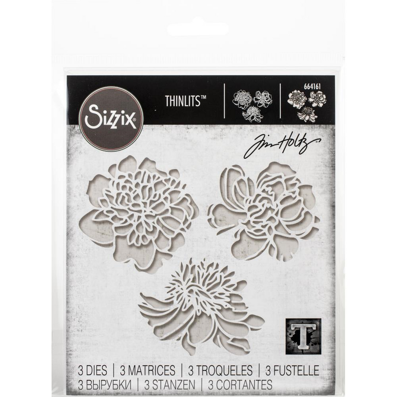 Sizzix Thinlits Die Set - Cutout Blossoms, 664161 by: Tim Holtz