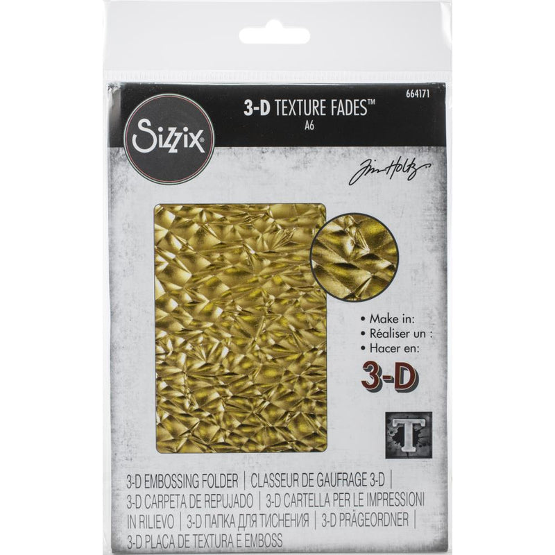 Sizzix 3-D Texture Fades Embossing Folder - Crackle, 664171 by: Tim Holtz