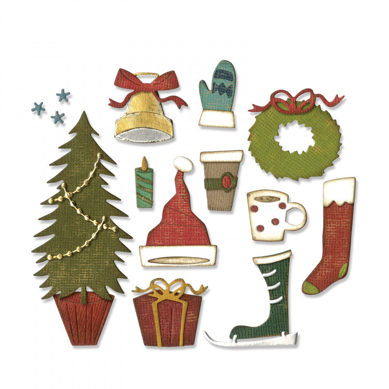 Sizzix Thinlits Die Set - Festive Things 12Pc, 664191 by: Tim Holtz