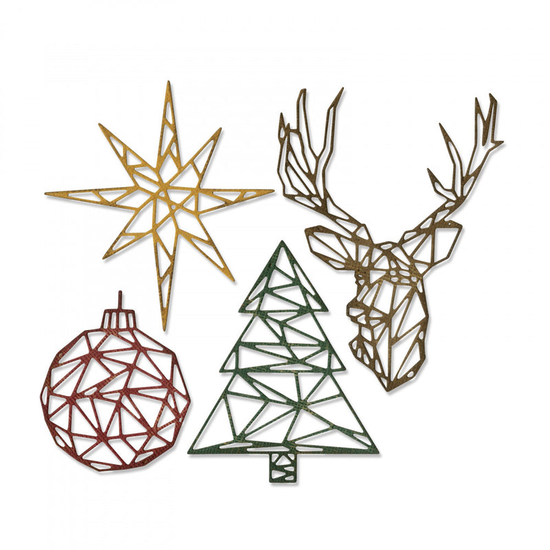 Sizzix Thinlits Die Set - Geo Christmas, 664202 by: Tim Holtz