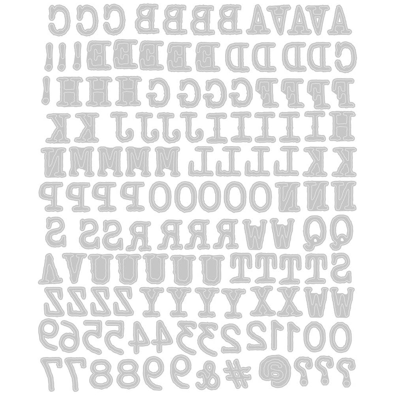 Sizzix Thinlits Die Set - Alphanumeric Tiny Type Upper, 664406 by: Tim Holtz