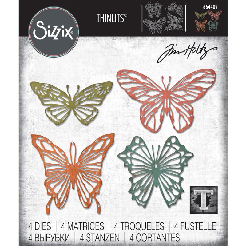 Sizzix Thinlits Die Set - Scribbly Butterflies, 664409 by: Tim Holtz