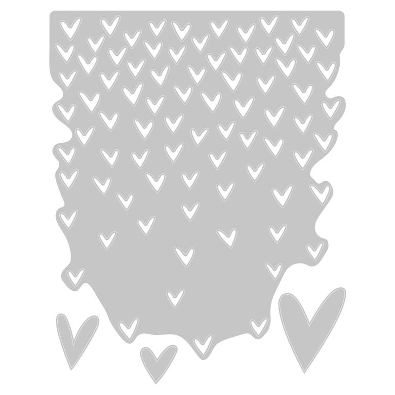 Sizzix Thinlits Die Set - Falling Hearts, 664415 by: Tim Holtz