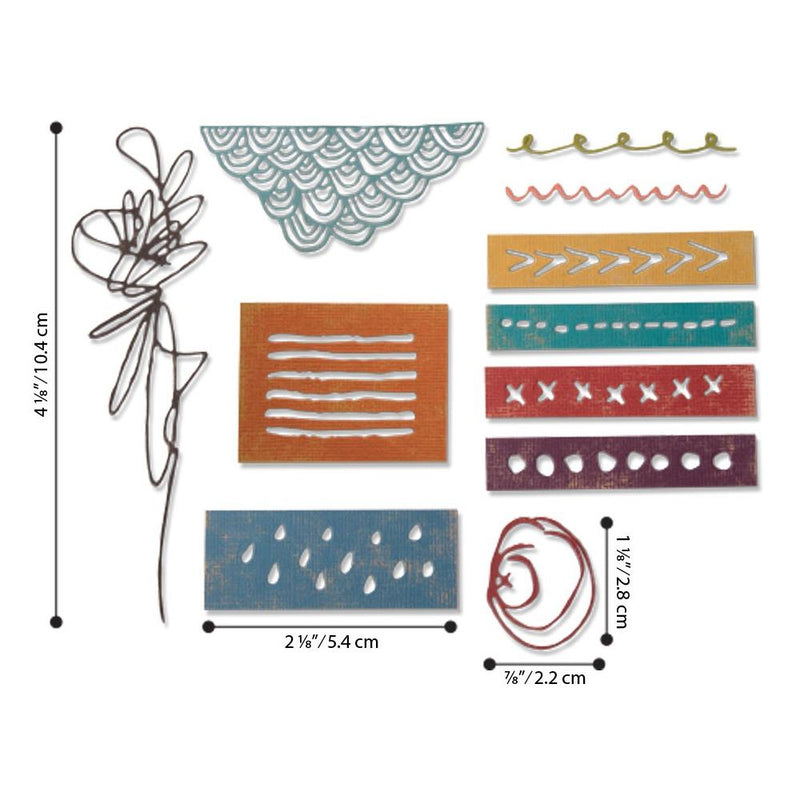 Sizzix Thinlits Die Set - Media Marks, 664436 by: Tim Holtz