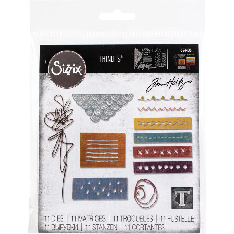 Sizzix Thinlits Die Set - Media Marks, 664436 by: Tim Holtz