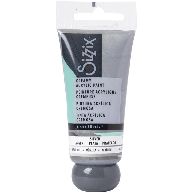 Sizzix Effectz - Creamy Matte Acrylic Paint 60ml - Silver, 664563