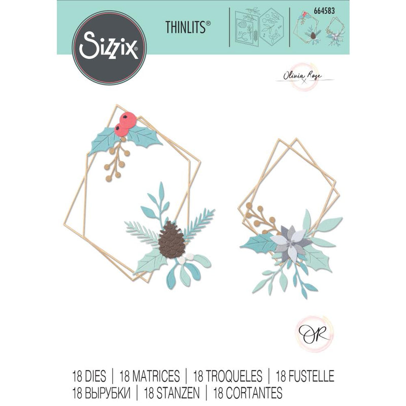 Sizzix Thinlits Die Set - Geometric Winter Frame, 664583 by: Olivia Rose