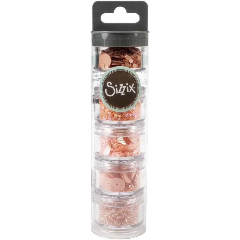 Sizzix - Making Essential Sequins & Beads 5/Pc - Sorbet, 664600