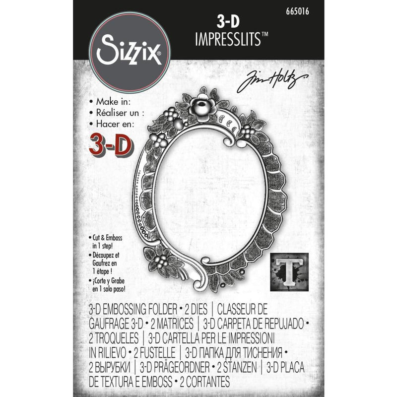 Sizzix 3-D Impresslits Embossing Folder - Floral Frame 665016 by: Tim Holtz