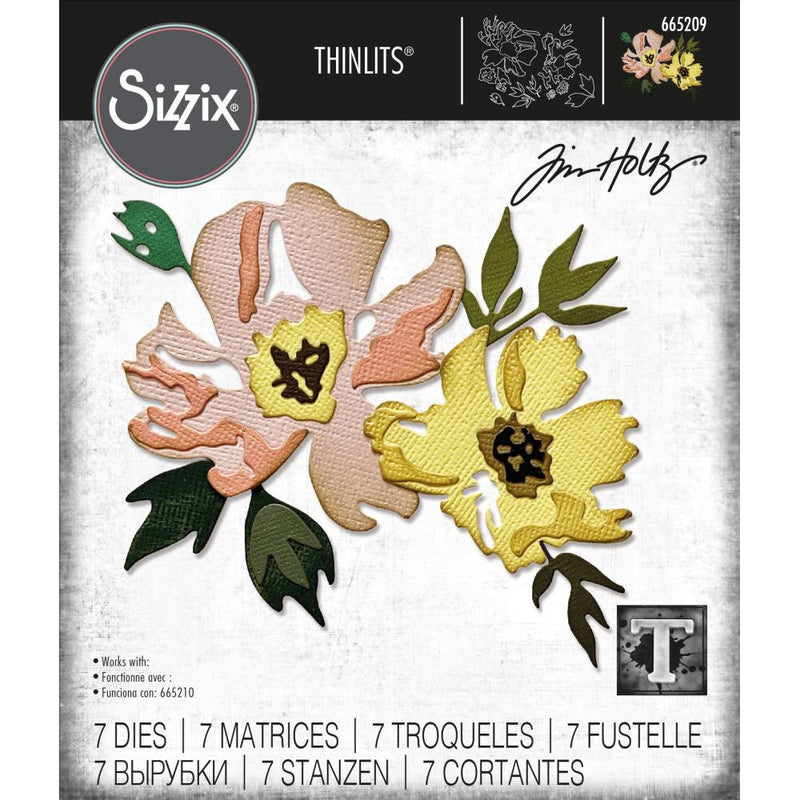 Sizzix Thinlits Die Set - Brushstroke Flowers